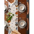 thumbnail image 2 of Blue Orange Pumpkins Fall Burlap-Cotton Table Runner 70 Inches Long,Thanksgiving Maple Leaf Rustic Farmhouse Table Runners,Outdoor Dining Tablecloths Decor for Baby Shower Party Wedding 13x70, 2 of 9