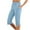 Light Blue, variant on cocolona Capri Pants for Women Elastic Waist Side Slit Button Cropped Pants Yoga Athletic Capri Leggings Beach Vacation Capris Blue XL