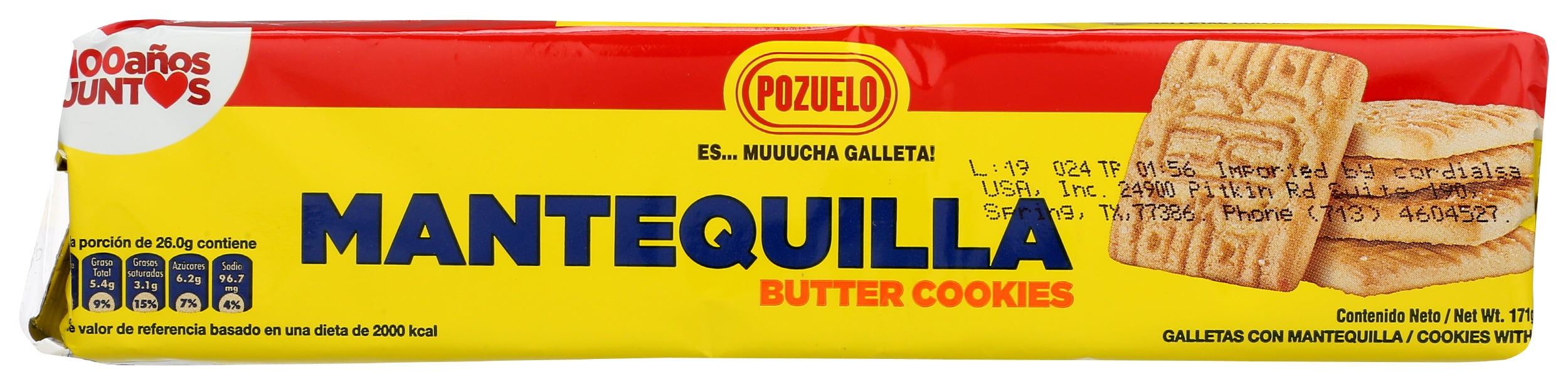 Pack of 30, Pozuelo Mantequilla Butter Cookies, 5.6 oz