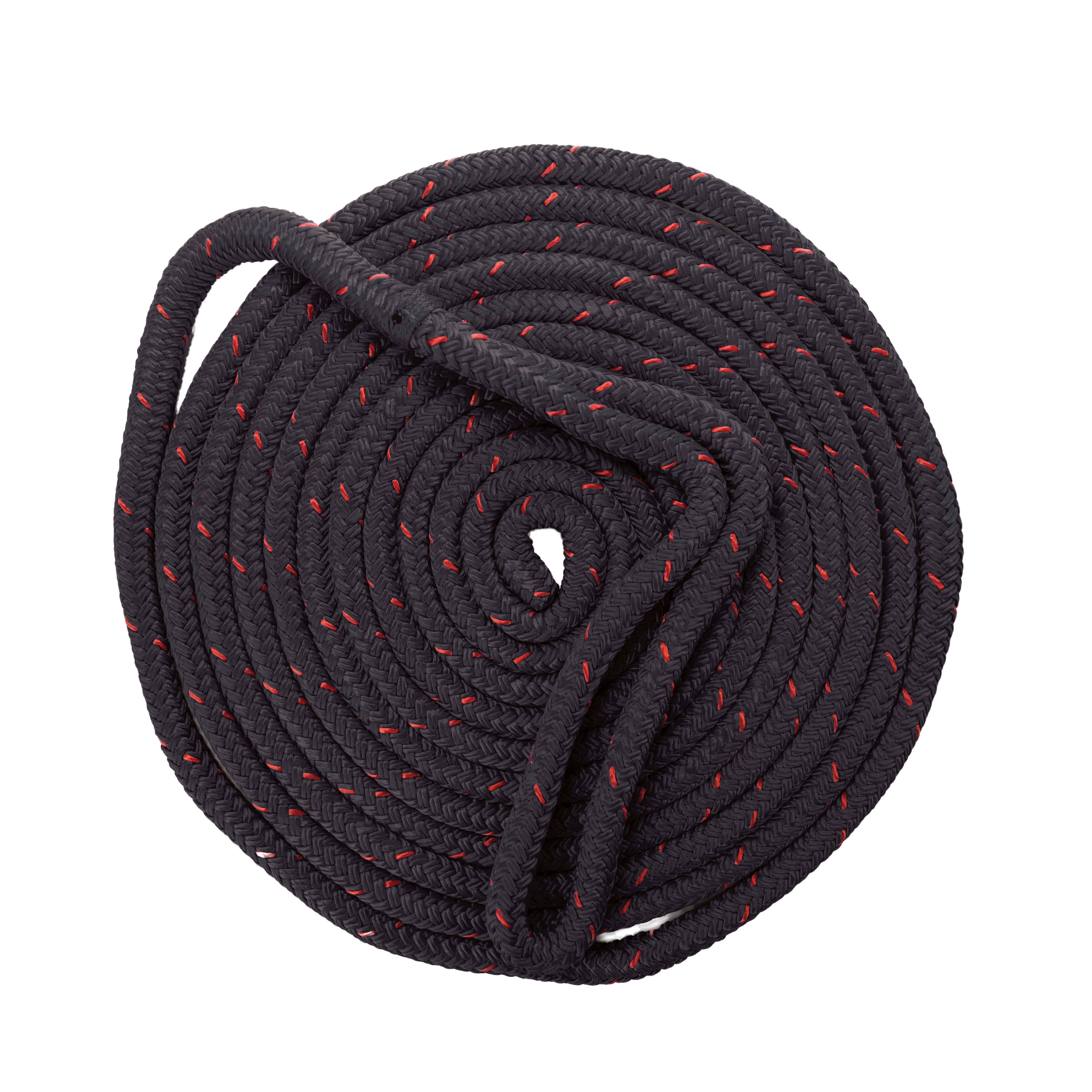 Ozark Trail Double Braided Nylon Dock Line 1/2 Inch by 20 Feet for Marine Use