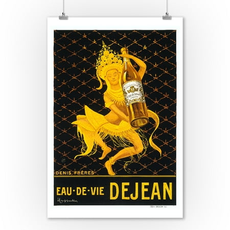- Eau de Vie Dejean - Denis Freres Vintage Poster (artist: Cappiello, Leonetto) France c. 1920 (9x12 Art Print, Wall Decor Travel Poster)
