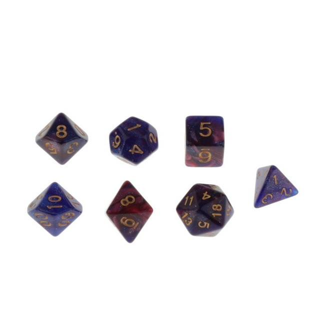 7 unids/set de dados poliédricos juegos para juego de juego de Azul púrpura Sunnimix 7 dados poliédricos