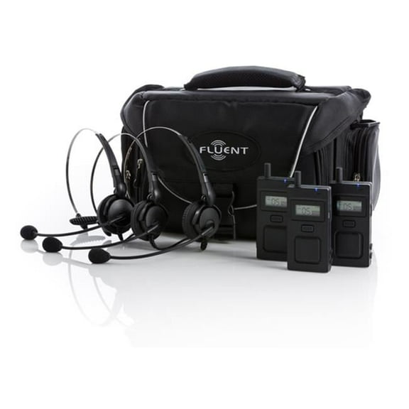 Fluent FA-WIS900-TH3 3-User Full Duplex Wireless Intercom System - Lightweight Headsets