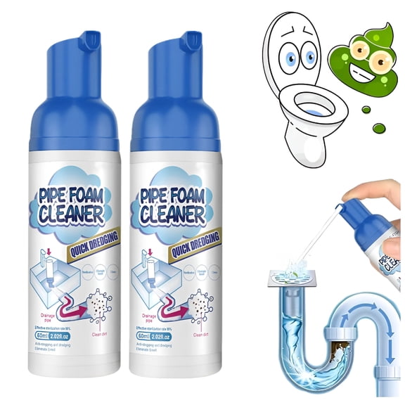 RAGUPEL Drain Cleaner-Foaming Drain Cleaner Powerful Sink and Drain Cleaner Liquid Hair Drain Clog Remover&Cleaner for Kitchen Drain (2Pc)