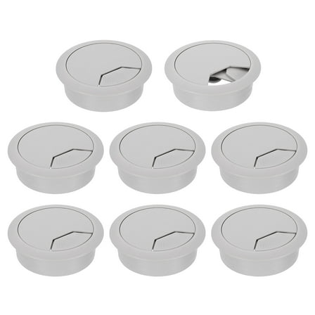 8 Pack 50mm (1.97 Inch) Desk Grommet, Plastic Cable Hole Cover, Wire Cord Cable Organizer, Gray