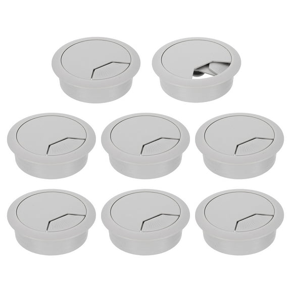 8 Pack 50mm (1.97 Inch) Desk Grommet, Plastic Cable Hole Cover, Wire Cord Cable Organizer, Gray