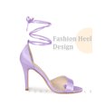 thumbnail image 3 of BLISSFUL STEP Satin Lace Up Stiletto Heeled Sandals for Women Purple 6, 3 of 6