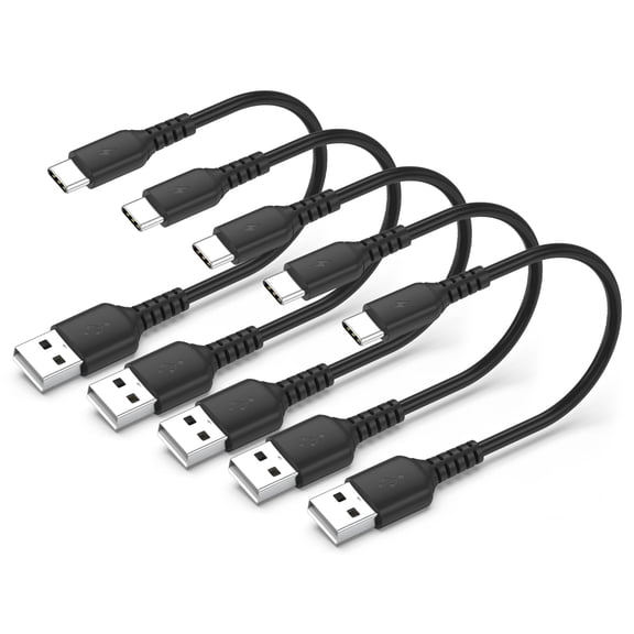 TianQiW Short USB A to USB C Cable 30CM 5Pack, 1FT USB C Charger Cable Compatible with Samsung Galaxy and USB-C Devices
