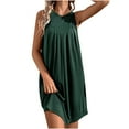 thumbnail image 2 of Aoujea Womens Plus Size Dresses Women's Fashion Casual Summer Sleeveless Off The Shoulder Solid Round Neck Dress Sleeveless Dresses for Women 20$ & Under Dress, 2 of 4