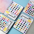 thumbnail image 4 of 36/48 Colors Solid Watercolor Paint Set Art Pigments Painting Drawing Brush Kit, 4 of 21