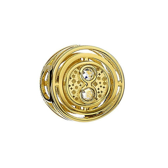 Harry Potter Gold Plated Sterling Silver Time Turner Spacer Bead with Crystals