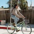 thumbnail image 6 of ACEGER 24 inch woman cruiser bike single speed bicycle with rattan basket and rear rack, Green, 6 of 7