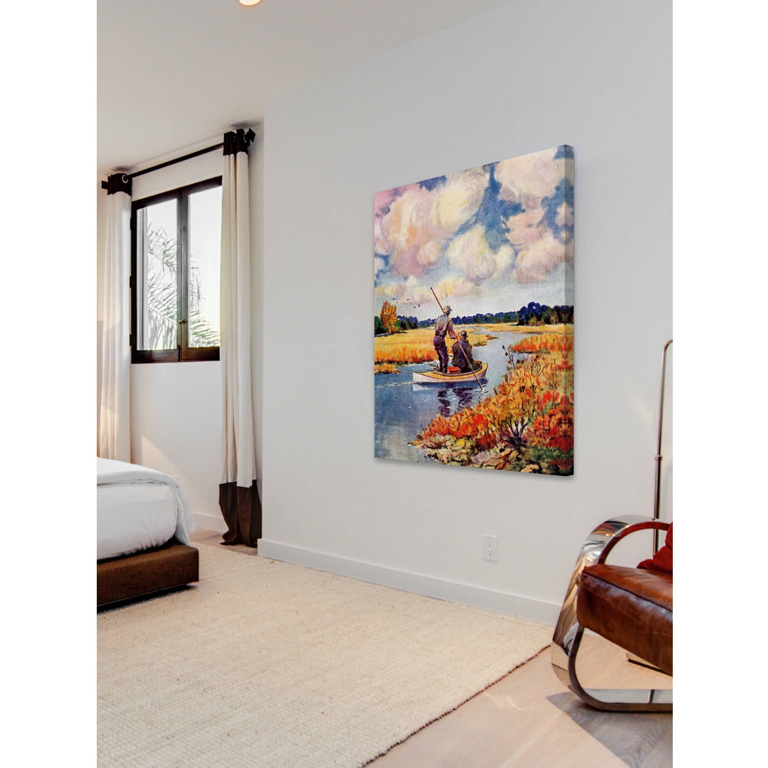 "Marsh Hunting" Painting Print on Wrapped Canvas