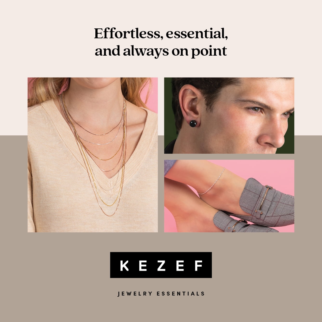 Kezef Rose Gold Chain Anklet for Men & Women – 3mm Cuban Link, Rose Gold-Plated Sterling Silver, Italian Made, Hypoallergenic, Tarnish Resistant, 11 Inch