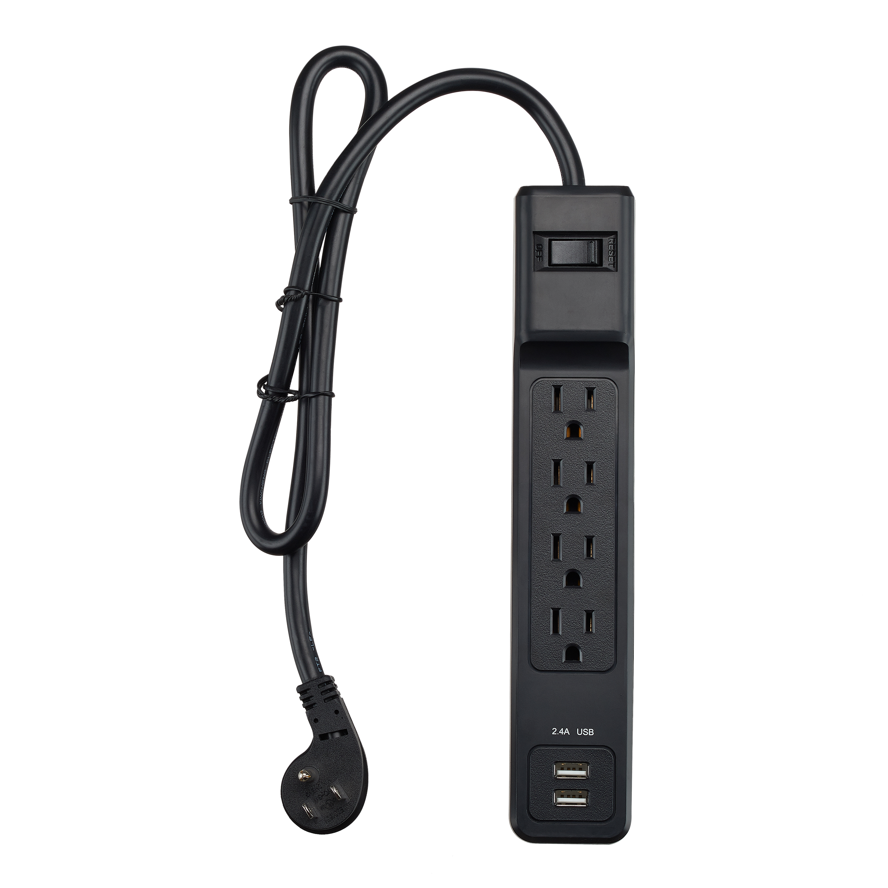 Onn Surge Protector, 4 Outlets, 2 USB ports, 2.5 Ft. Cord, Multiple