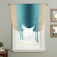 thumbnail image 2 of Turquoise Yellow Ombre Balloon Curtains 63 Inch Length for Living Room/Bedroom, Farmhouse Modern Gradient Art Rod Pocket Privacy Door Curtains Decorative Tie Up Shade for Window 52"x63", 2 of 8
