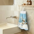 thumbnail image 3 of ZIATUBLE Christmas Snowman Hanging Hand Towel Trees Snowflakes Hanging Kitchen Towel Set 3 Pack with Snap Button Kitchen Hand Towels Decorative Dish Towel Hand Towels Decor Accessories, 3 of 7