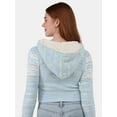 thumbnail image 3 of No Boundaries Fairisle Plush Hoodie, Women's, 3 of 5