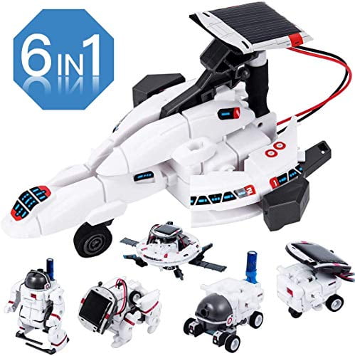 Educational Space Fleet Toys Sillbird 6 in 1 STEM Solar Robot Toys Kit for Kids 