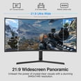 thumbnail image 5 of AGEX 34-Inch Curved Ultrawide Gaming Monitor - WQHD 3440x1440, 240Hz, 1ms, VA Panel, HDR, FreeSync, 100% sRGB, HDMI/DP Ports, 5 of 9