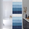 thumbnail image 3 of Blue Ombre Window Privacy Film, Farmhouse Vintage Wooden Striped Static Cling UV Sun Blocking Heat Control Window Tint Day and Night, Non-Adhesive Reusable One Way Windows Privacy Cover 17.7''x78.7'', 3 of 7