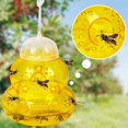 thumbnail image 5 of Paquete de 2 trampas para avispas para colgar al aire libre, mata chaquetas amarillas, trampas para abejas carpinteras para exteriores, trampa para avispas de plástico, mata insectos, amaril, 5 of 5
