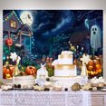 thumbnail image 2 of Tapiz para colgar en la pared, casa embrujada de Halloween, 150 x 100 cm, 2 of 2