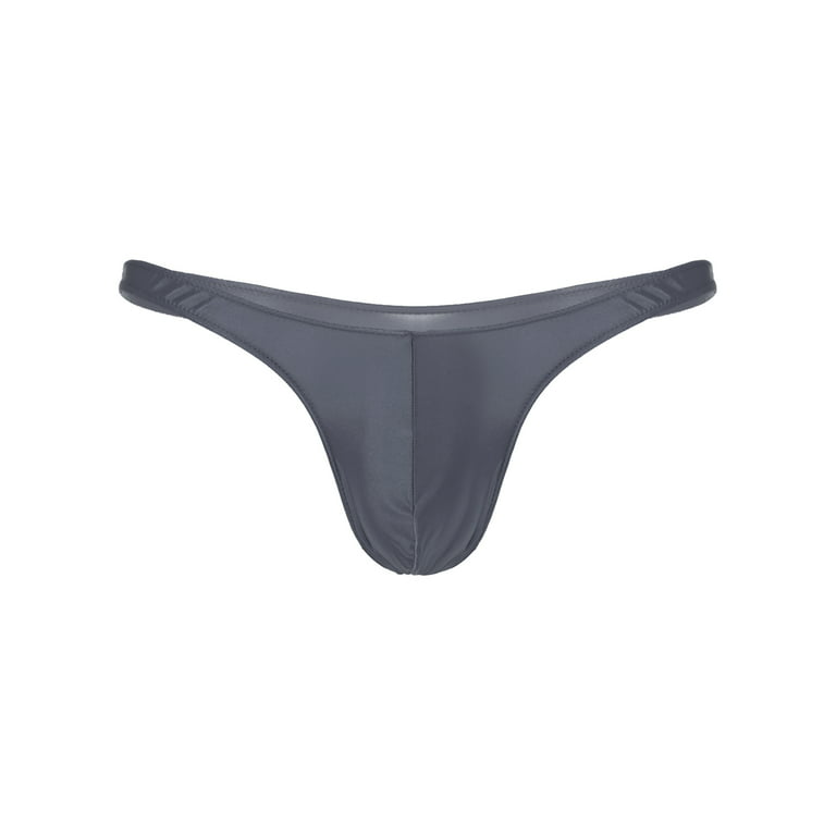 YIZYIF Mens Bulge Pouch Thong G-String Bikini Low Waisted Solid Color  Briefs Underwear Black XXL