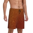 thumbnail image 2 of Honeii Orange Glitter Print Men's Pajama Sleepwear Shorts - a comfy pajama bottom and lounge short for Relaxed Home Wear-X-Large, 2 of 6