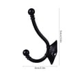 thumbnail image 2 of Black Zinc Alloy Coat Hooks for Storage Simple Retro Design 5 Pieces Practical Home Decor, 2 of 7