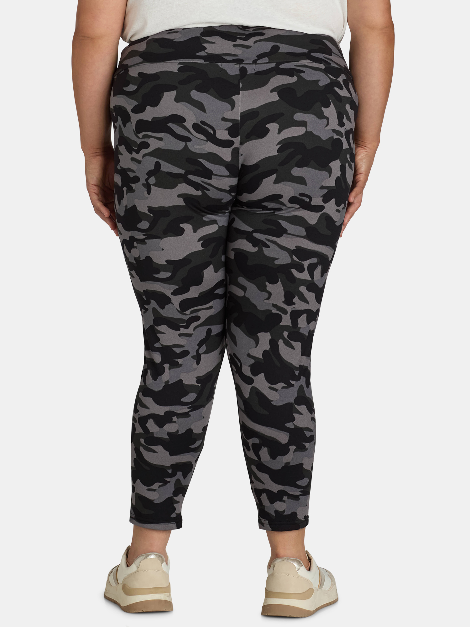 Feathers Women's and Women's Plus Size Athleisure Fleece Leggings, 2-Pack, Sizes S-5X