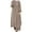 Khaki, variant on Mrat Hooded for Women Tracksuit Women's Muslim 2 Piece Sets Long Sleeve Button Long Shirt and Pants Casual Dress Dubai Outfits S-91 Pink-A M