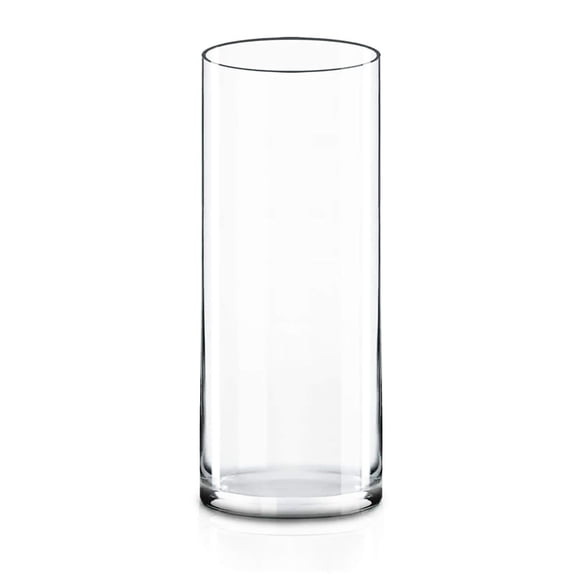 Jarrón cilíndrico de vidrio CYS EXCEL transparente (12 cm x 30 cm), paquete de 1