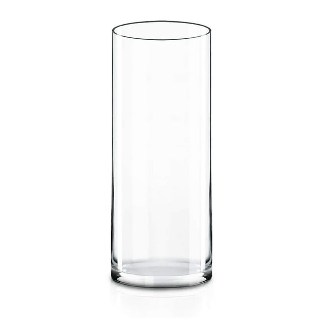 Jarrón cilíndrico de vidrio CYS EXCEL transparente (12 cm x 30 cm), paquete de 1