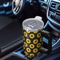 thumbnail image 6 of OBREWU Black Sunflower Tumbler with Handle and Lid,40oz Black Sunflower Double Wall Vacuum Insulated Tumbler,Black Sunflower Cups Gift for Women and Men, 6 of 7