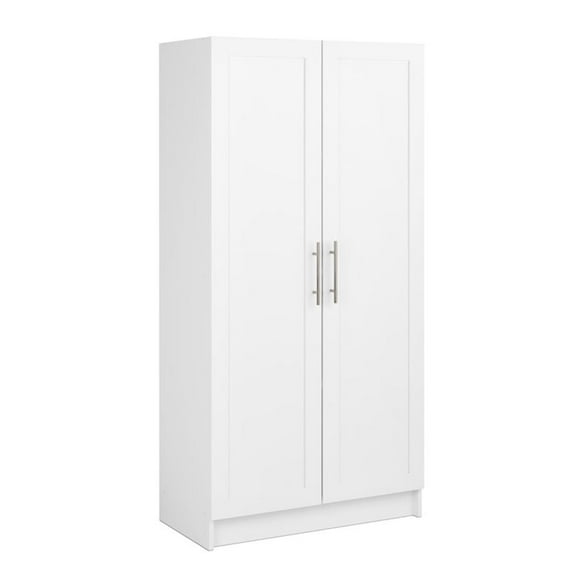 Pemberly Row Engineered Wood 32" Storage Cabinet with Shaker Doors in White