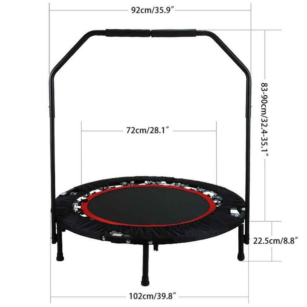Elecmall 40" Mini Rebounder Trampoline Fitness Workout with Adjustable Handrail Elec - Walmart.com - Walmart.com