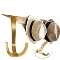 thumbnail image 3 of Household Space Aluminum Hook Wall Hanging Door Clothes Bag Key Hat Gold Smile Home, 3 of 8