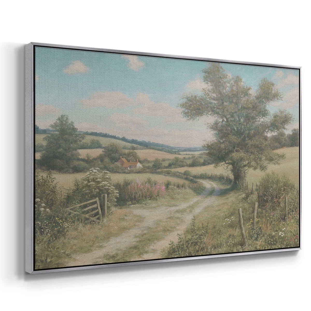 Vintage Landscape-CCL By Wexford Home Framed in Silver Wood Gallery Wrapped Canvas 27 in. x 41 in.