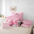 thumbnail image 5 of Manfei Girls Pink Bowknot Bedding Comforter Set 7pcs, Christmas Ball Snowflake Queen Bedding Sets, Buffalo Plaid Reversible Queen Sheet Sets, Microfiber Bedroom Decor, 5 of 7