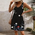 thumbnail image 5 of purcolt Womens Floral Boho Tank Dress Summer Casual Sleeveless V Neck Swing Mini Dress Beach Vacation Sundresses Swimsuit Coverups, 5 of 7