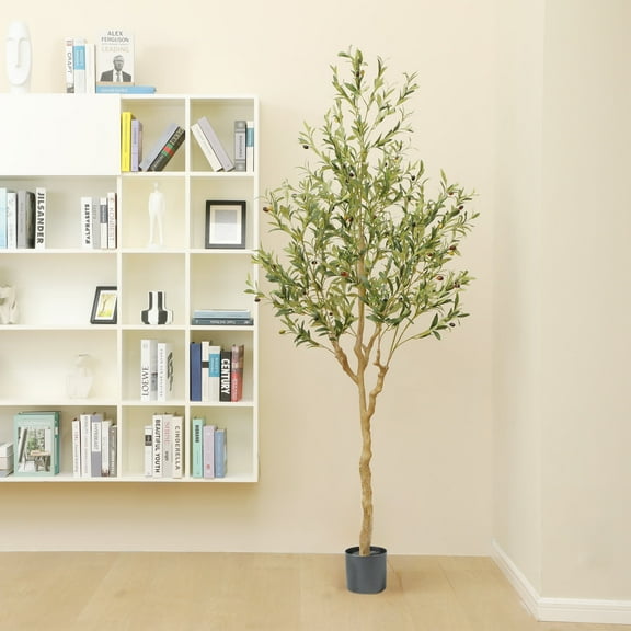 Nafresh 7FT Tall and Fuller Style Artificial Olive Tree, Realistic Faux Olive Plant for Indoor Décor