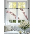thumbnail image 4 of Simple Baseball Lines Modern Sports Sheer Curtains 45 inches Long, Light Filtering Sheer Window Curtains Rod Pocket Voile Drapes for Bedroom Living Room, 2 Panels 52"W x 45"L, 4 of 7