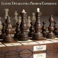 thumbnail image 3 of Wegiel Legate Luxury Wooden Chess Set for Adults - Handcrafted from Premium Beech and Birch Wood - Unique Folding Design with Chess Piece Storage, 3 of 7