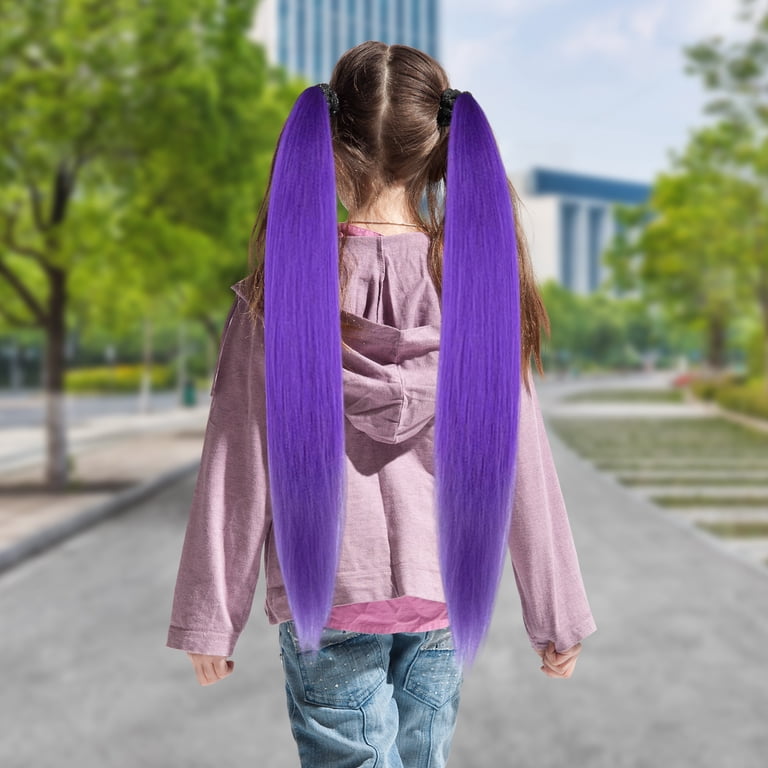 Long Purple Hair Extensions for Braids Pre Stretched Purple 
