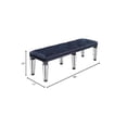 thumbnail image 2 of ACME Varian II Bench in Dark Navy Velvet and Black and Silver Finish, 2 of 4