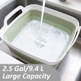 thumbnail image 6 of 2 Pack, Collapsible Wash Basin with Drain Plug, 2.5 Gal Portable Sink for Baby Bottles, Dishes & Camping, Foldable Dish Tub, Collapsible Dish Basin Pan for Kitchen, RV & Travel - Gray & Olive Green, 6 of 6