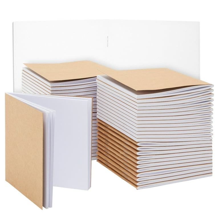 Kraft Notebook - 48-Pack Bulk Lined Notebook Journals, Travel