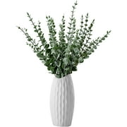 Babyfond 24 Pcs Artificial Eucalyptus Stems Leaves Faux Eucalyptus Branches Branches Garland Wedding Bouquet Artificial Flowers Greenery for Wedding, Garden, Home, Office, Indoor Outdoor Decoration