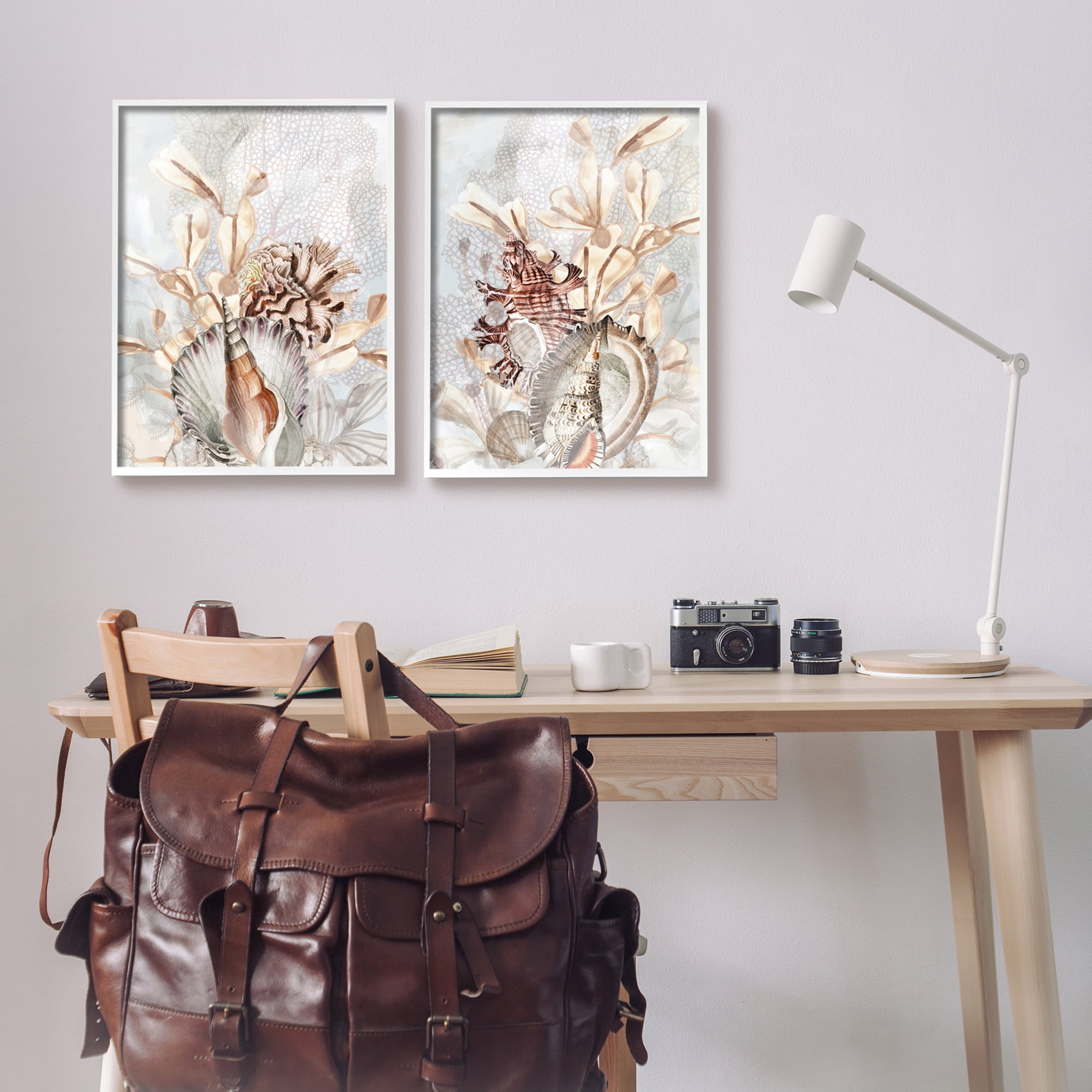 Stupell Industries Grey & Beige Sea Life Animals & Insects Painting White Framed Art Print Wall Art, 16 x 20